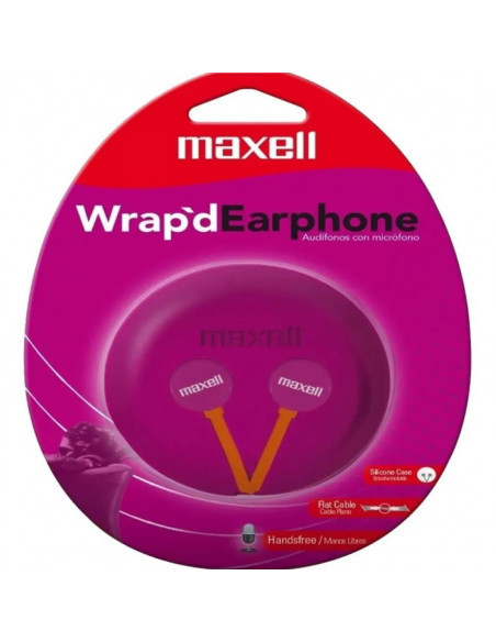 Auricular Stereo Maxell WRAP-D con Microfono Rosa