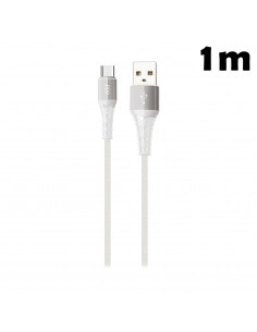 Cable USB MicroUSB SL_Jean 1m Blanco