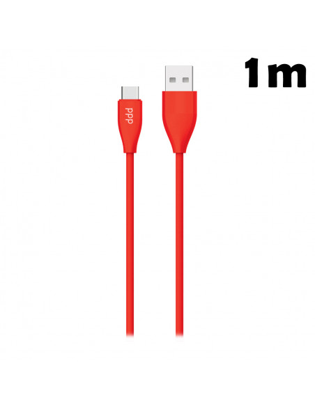 Cable USB Type-C SL_Soft 1m Rojo