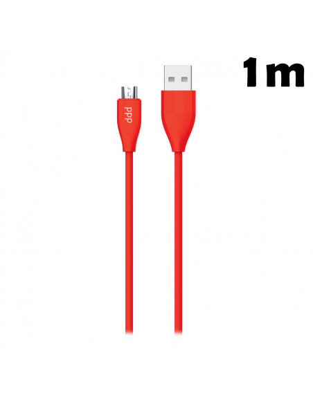 Cable USB MicroUSB SL_Soft 1m Rojo