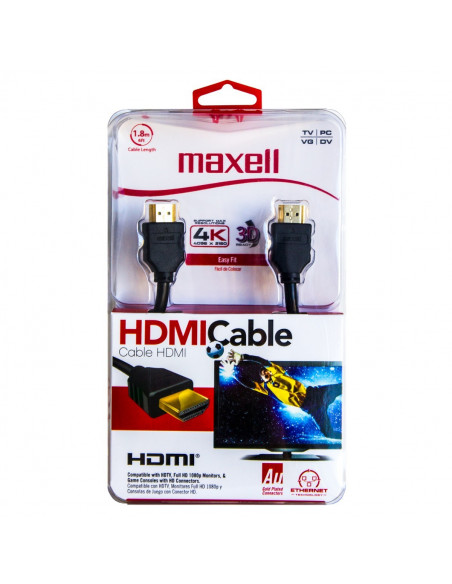 Cable HDMI a HDMI Maxel 4K 3D 2.0V - Largo 1.8m