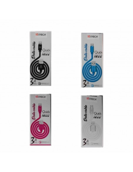 Cable USB Potenciado 3A Modelo GF-24 - Type-C Azul