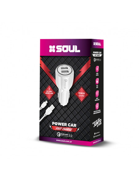 Cargador de Auto 12v DualFast (USB + iPhone) 3.1A + 2.1A