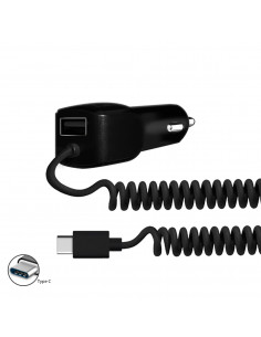 Cargador de Auto 12v Dual (USB + Type-C) 2000mAh