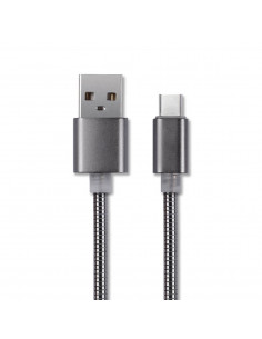 Cable de Datos USB MicroUSB Universal Carga Rapida 2.1A Metalizado