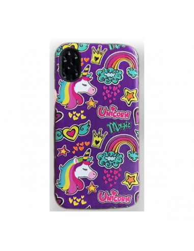Protector Reforzado Diseño9 Motorola XT1750 Moto C UnicornioArcoiris