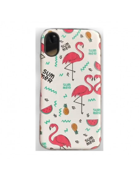 Protector Reforzado Diseño9 Samsung A600 A6 FlamingoBlanco