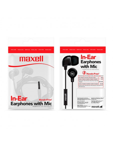 Auricular Stereo Maxell IN-BAX con Microfono Blanco