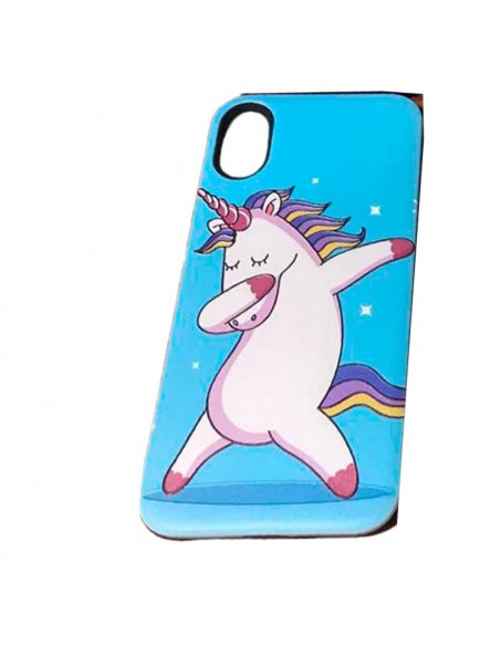 Protector Reforzado Diseño9 Samsung G610 J7 Prime UnicornioAzul