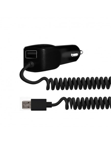 Cargador de Auto 12v Dual (USB + MicroUSB) 2000mAh