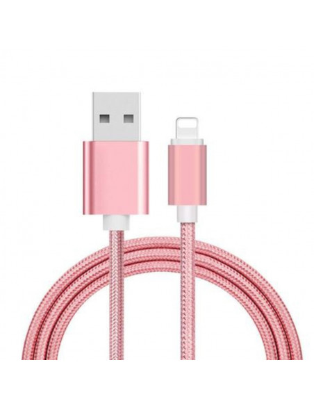 Cable USB Reforzado Nylon Acerado 3m Lighting Rose