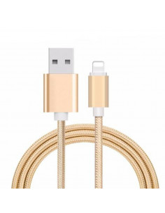 Cable USB Reforzado Nylon Acerado 3m Lighting Gold