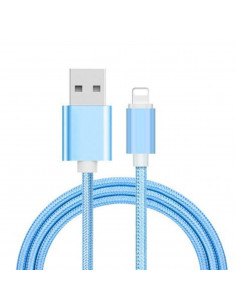Cable USB Reforzado Nylon Acerado 3m Lighting Blue