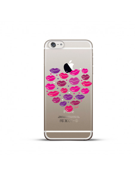 Protector TPU con Diseño Laser14 Apple iPhone 6s (4.7") Hearts Lips