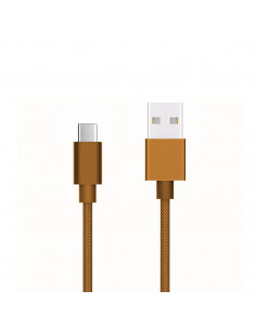 Cable USB  NX9 Type-C Nylon Acerado Dorado