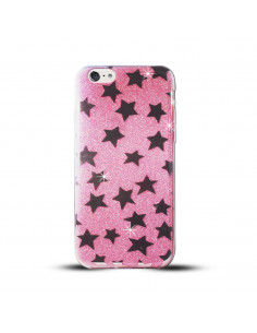 Protector Gel TPU Shine Espejado Apple iPhone 7 Plus (5.5") Estrellas Rosa