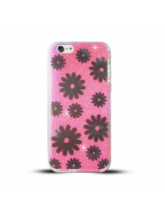 Protector Gel TPU Shine Espejado Apple iPhone 7 Plus (5.5") Flores Rosa