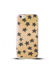 Protector Gel TPU Shine Espejado Apple iPhone 7 (4.7") Estrellas Dorado