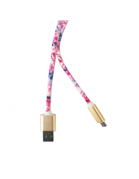 Cable USB "con Diseño" Universal MicroUSB DIS.02 (Flower)
