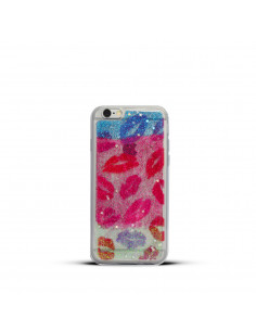Protector Gel TPU GlitterDiseño Apple iPhone 7 Plus (5.5") "Besos"