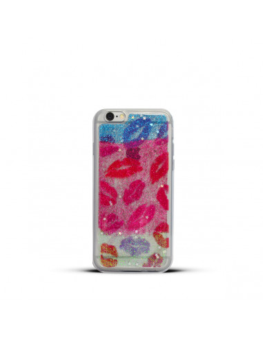 Protector Gel TPU GlitterDiseño Apple iPhone 7 Plus (5.5") "Besos"