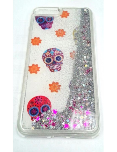 Protector Gel TPU Glitter Water Samsung G935 S7 Edge "Calavera"
