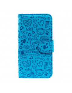 Estuche "Diseño Relieve" Flip Cover Samsung A3 Turquesa