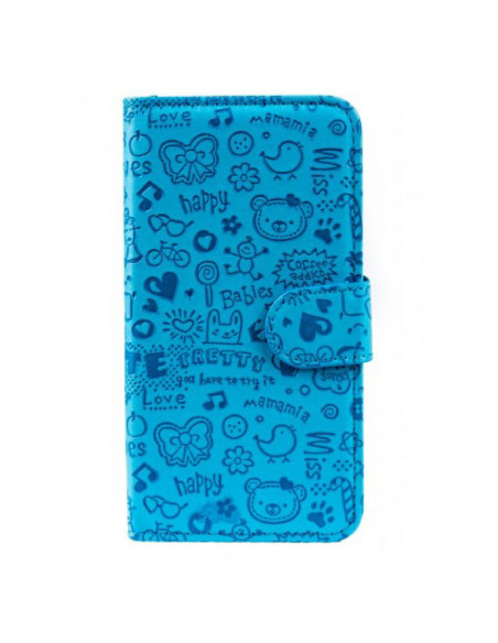 Estuche "Diseño Relieve" Flip Cover Samsung A3 Turquesa