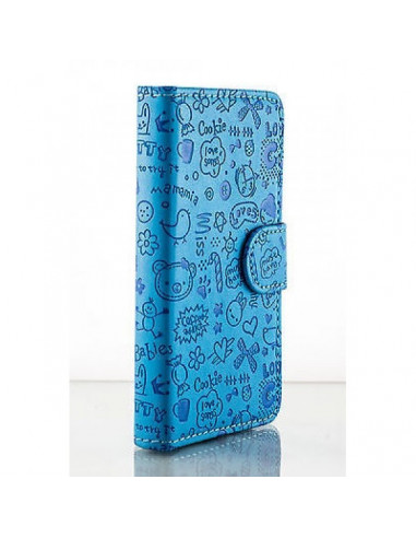 Estuche "Diseño Relieve" Flip Cover Samsung A3 Turquesa