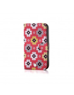 Estuche Flip Cover_PK_Wallet Samsung G357 Ace Style Red Flowers