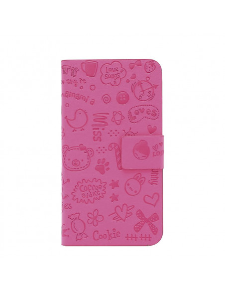 Estuche "Diseño Relieve" Flip Cover Motorola XT1527 Moto E2 Rosa