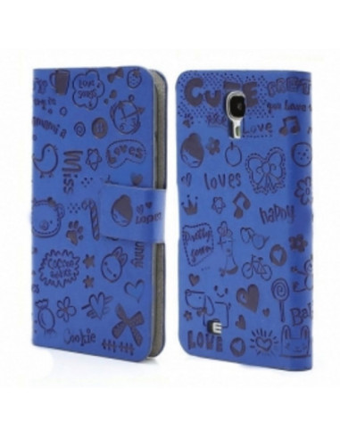 Estuche "Diseño Relieve" Flip Cover Alcatel S3 Azul