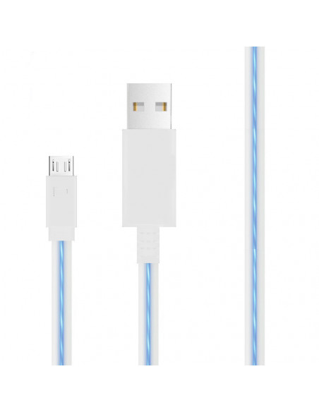 Cable USB "MicroUSB" MOVE LED USB SYCN Blanco