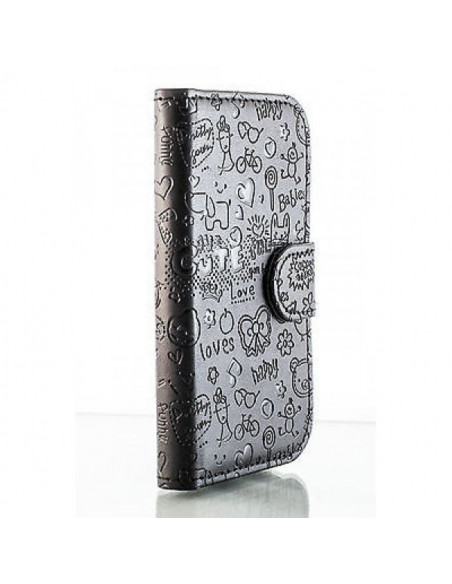 Estuche "Diseño Relieve" Flip Cover Samsung T230 Tab4 7" Negro