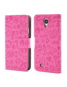 Estuche "Diseño Relieve" Flip Cover Samsung E7 Rosa
