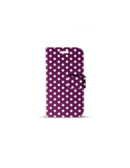 Estuche "Diseño Puntos" Flip Cover Motorola XT1021 Moto E Violeta
