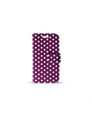 Estuche "Diseño Puntos" Flip Cover Samsung S7390 Trend Lite Violeta
