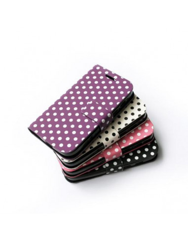 Estuche "Diseño Puntos" Flip Cover Samsung S5301 Pocket Violeta