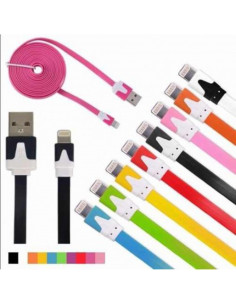 Cable USB FLAT 1m Ficha Apple iPhone X Violeta
