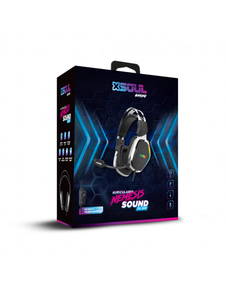 Gaming Auricular XH200 Led Color RGB Nemesis (USB + 3.5mm + Mic) PC/PS4