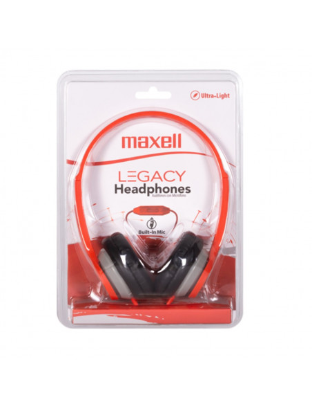 Auricular Stereo Maxell LEGACY Vincha con Mic Rojo