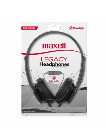 Auricular Stereo Maxell LEGACY Vincha con Mic Negro