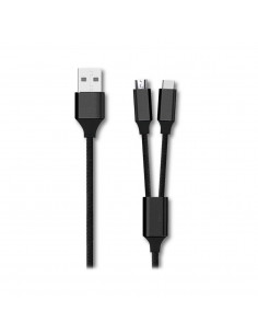 Cable para Cargar 2x1 USB Reforzado Premium 3.4A (MicroUSB + Type-C)