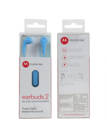 Auricular Stereo Original Motorola EarBuds 2 - Turquesa