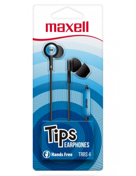 Auricular Stereo Maxell TIPS con Microfono Azul