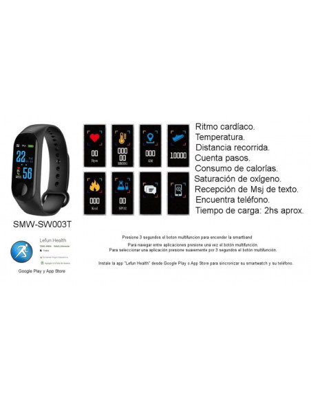 Reloj SmartBand Slim100 (SW003T) Negro