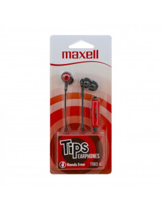 Auricular Stereo Maxell TIPS con Microfono Rojo