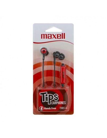 Auricular Stereo Maxell TIPS con Microfono Rojo