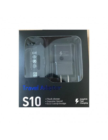 Cargador Kit 2 en 1 Samsung S10 (Cable Type-C + Apdatador USB 220v FAST CHARGER)