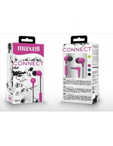 Auricular Stereo Maxell CONNECT-MIC IN345 con Microfono Rosa
